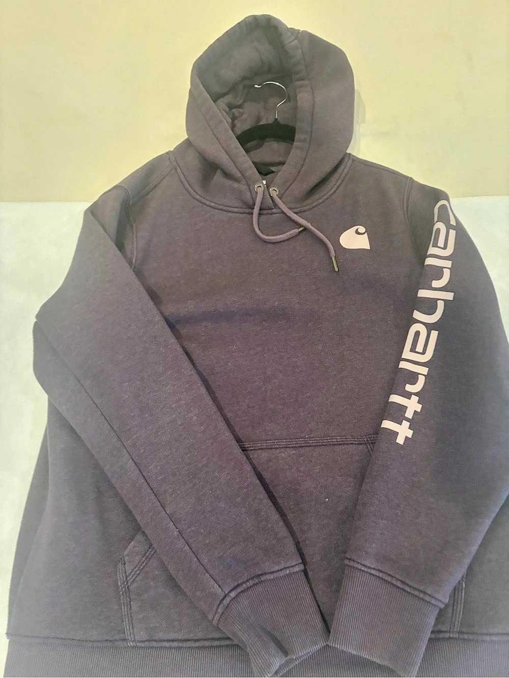 Carhartt Youth Relaxed Fit Logo Sleeve Hoodie purple large
